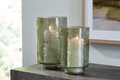Clarkton Candle Holder Set (Set of 2) - Green Candle &amp; Holder modern furniture Contempo Furniture