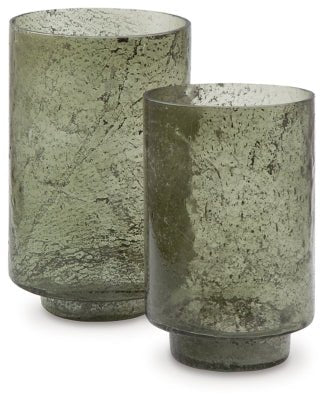 Clarkton Candle Holder Set (Set of 2) - Green Candle &amp; Holder modern furniture Contempo Furniture