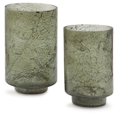 Clarkton Candle Holder Set (Set of 2) - Green | Ashley Furniture