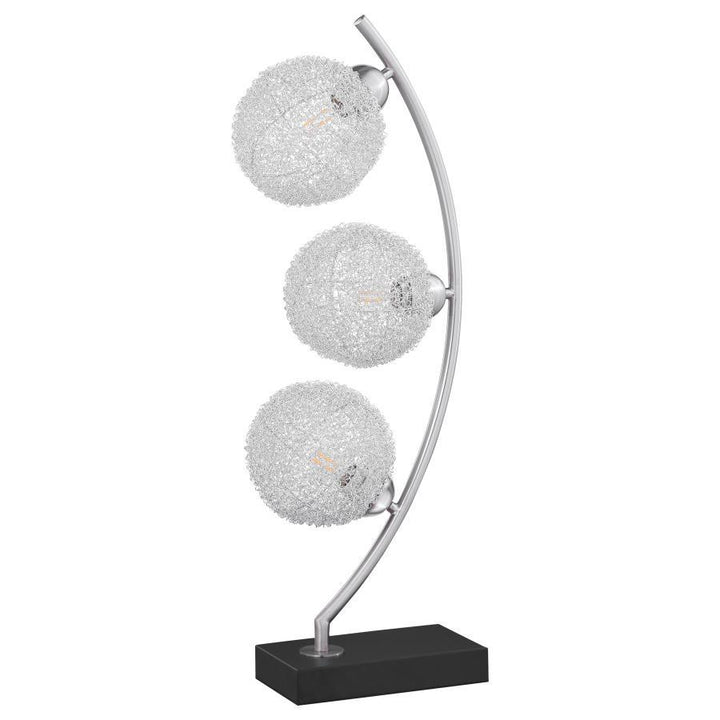Claudia - Woven Spherical Metal Table Lamp - Black Table Lamps modern furniture Contempo Furniture