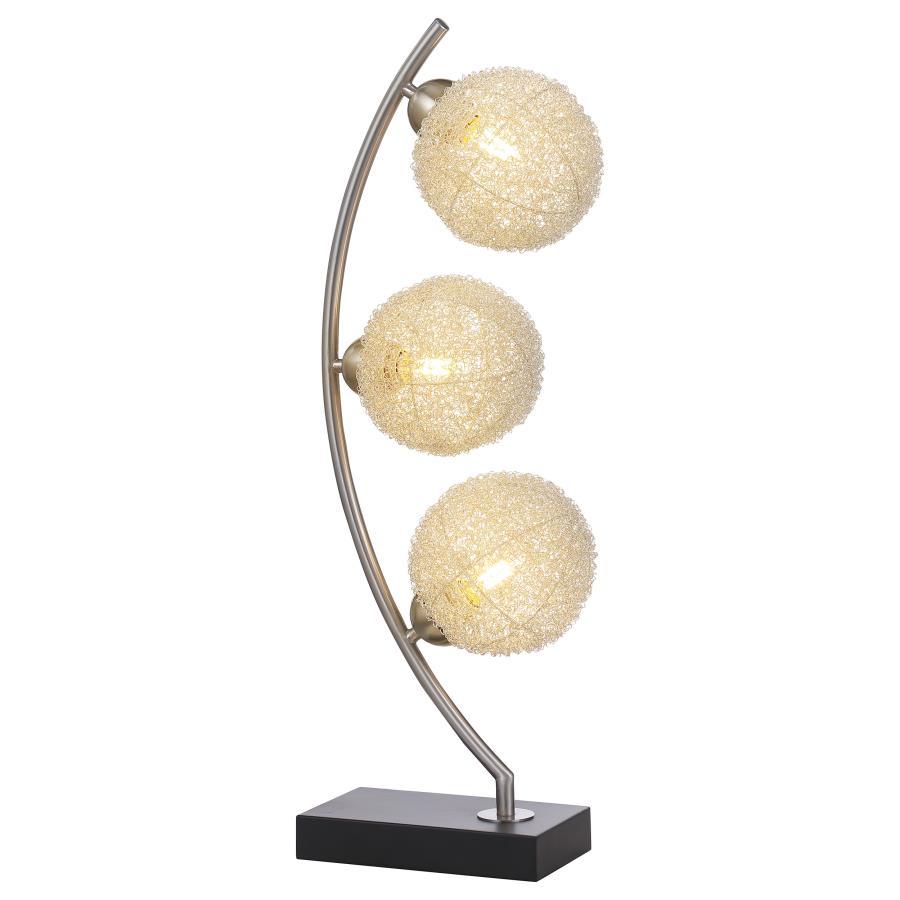 Claudia - Woven Spherical Metal Table Lamp - Black Table Lamps modern furniture Contempo Furniture