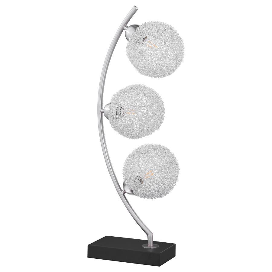 Claudia - Woven Spherical Metal Table Lamp - Black Table Lamps modern furniture Contempo Furniture