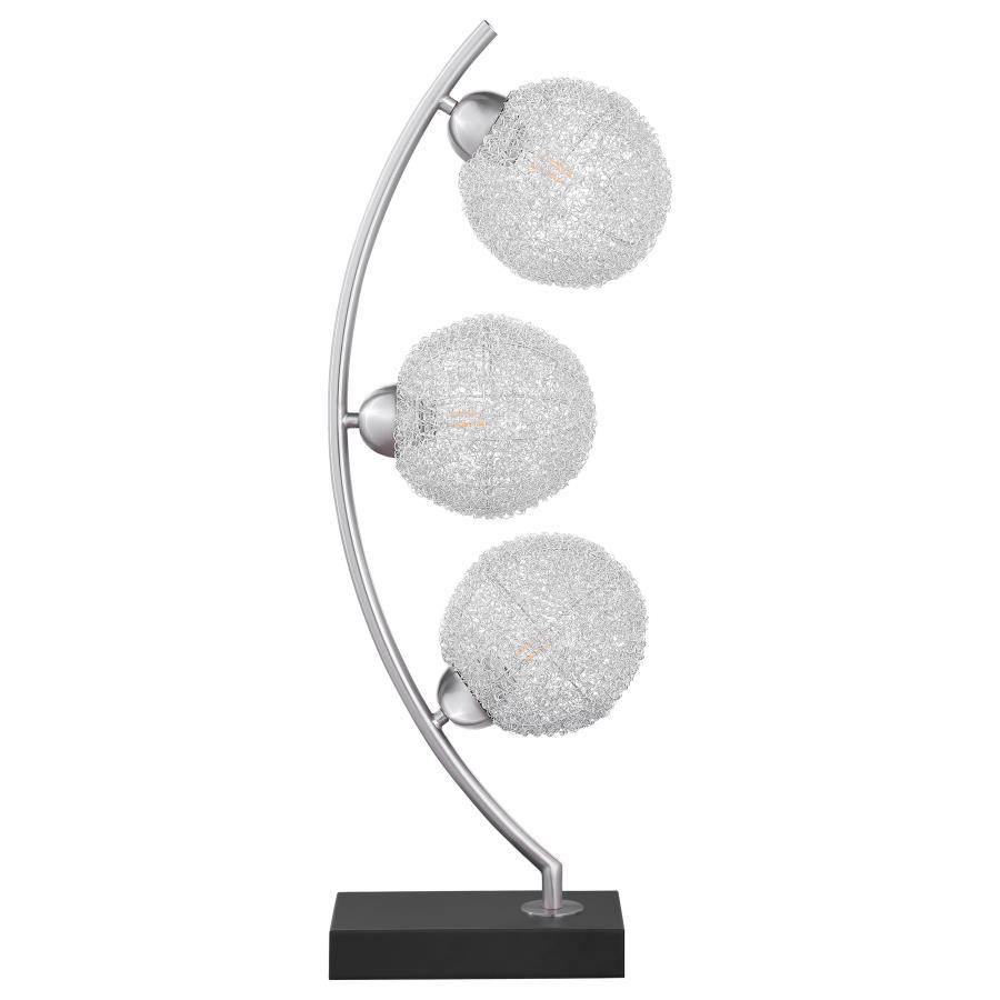 Claudia - Woven Spherical Metal Table Lamp - Black Table Lamps modern furniture Contempo Furniture