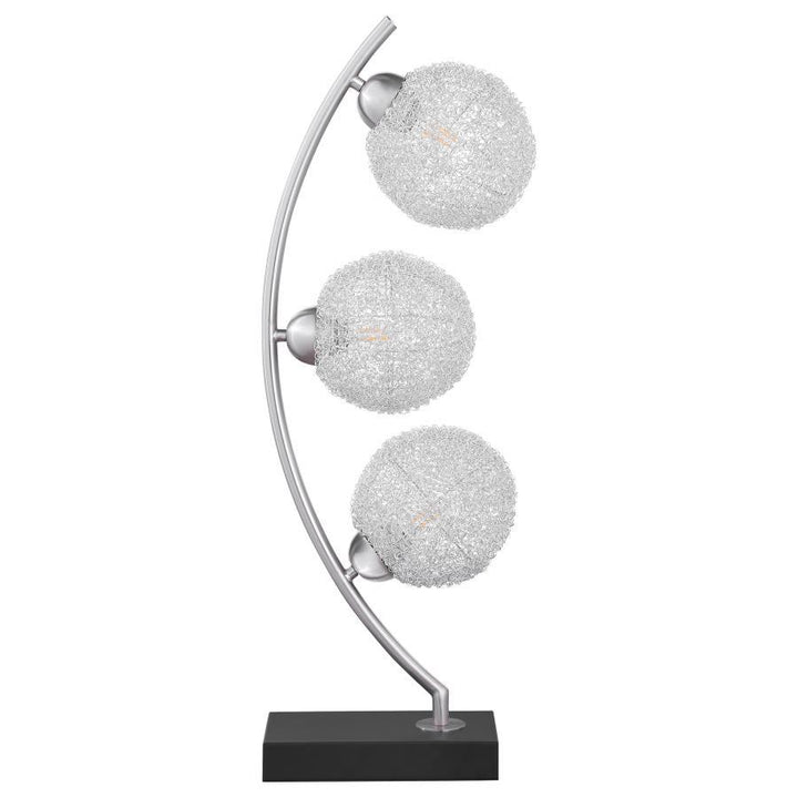Claudia - Woven Spherical Metal Table Lamp - Black Table Lamps modern furniture Contempo Furniture