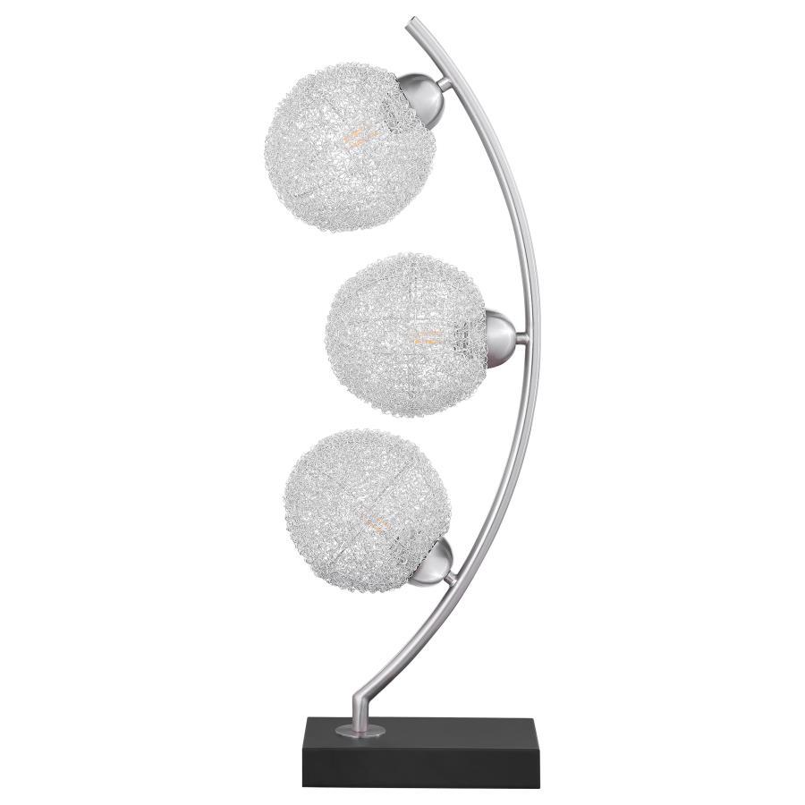 Claudia - Woven Spherical Metal Table Lamp - Black Table Lamps modern furniture Contempo Furniture