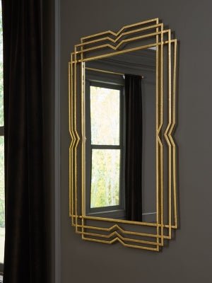 Claybrook Accent Mirror - Gold Accent Mirror modern furniture Contempo Furniture