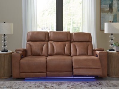 Clean - Slate Power Reclining Sofa - Dark Brown Power Reclining Sofa modern furniture Contempo Furniture