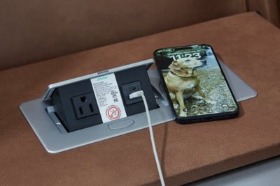 Clean - Slate Power Reclining Sofa - Dark Brown Power Reclining Sofa modern furniture Contempo Furniture