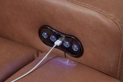 Clean - Slate Power Reclining Sofa - Dark Brown Power Reclining Sofa modern furniture Contempo Furniture