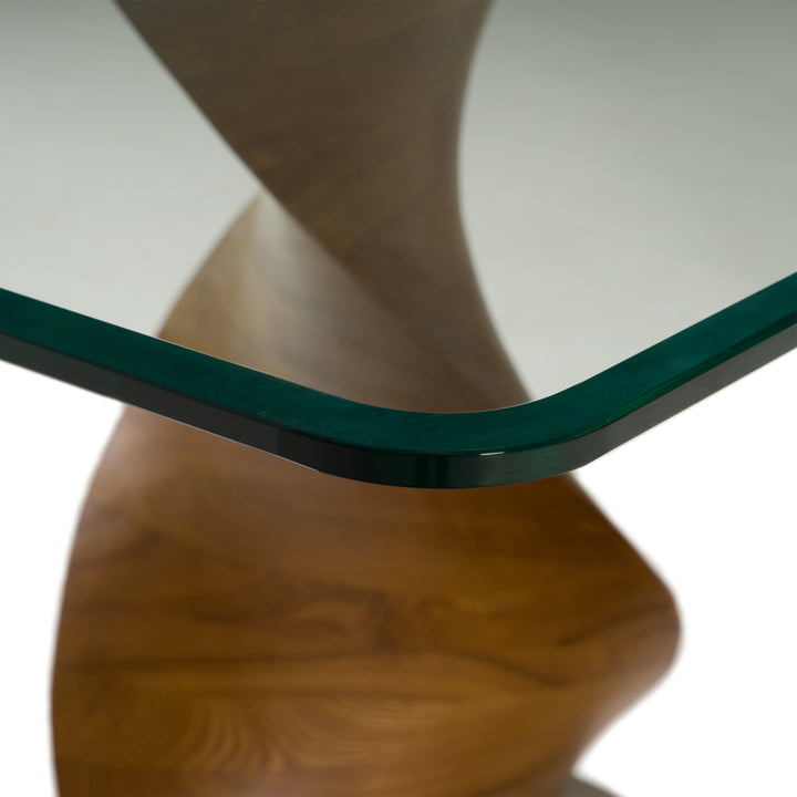 Cleveland - Contemporary Glass and Walnut Dining Table