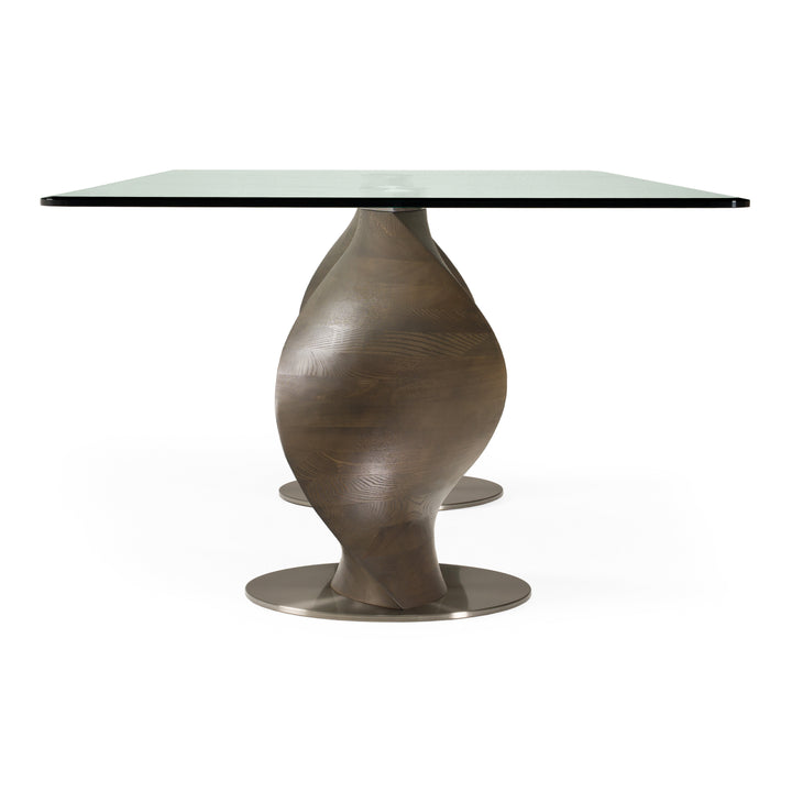 Cleveland  Contemporary Glass and Grey Ash Dining Table