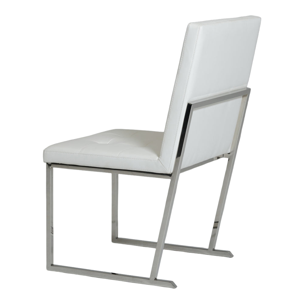 Click - Modern White Leatherette Dining Chair (Set of 2)