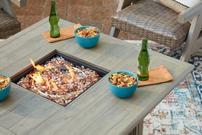 Cliff Trails Fire Pit Table - Beige Fire Pits modern furniture Contempo Furniture