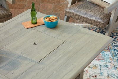 Cliff Trails Fire Pit Table - Beige Fire Pits modern furniture Contempo Furniture