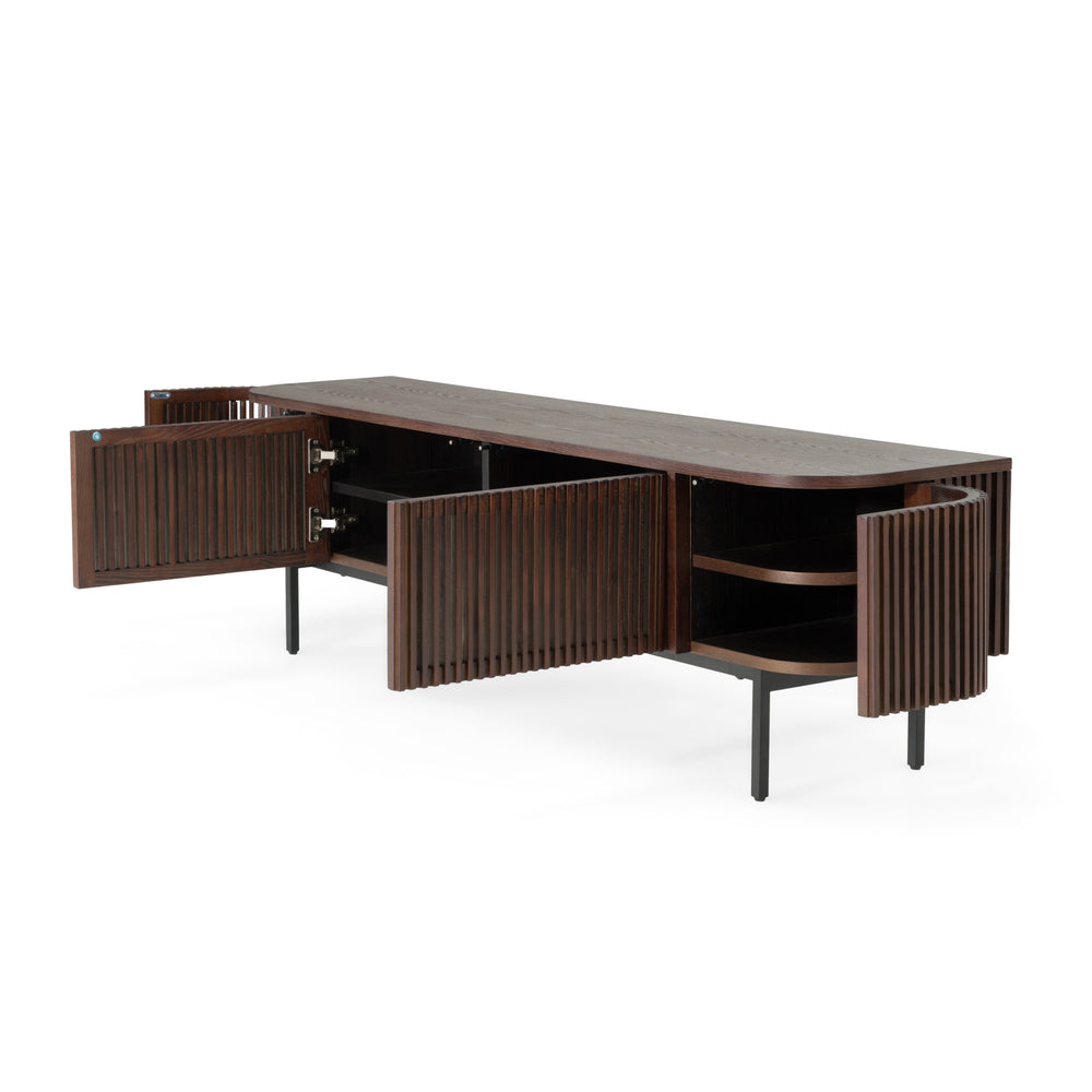 Clifton - Modern Smoked Ash Tall TV Stand - View 5