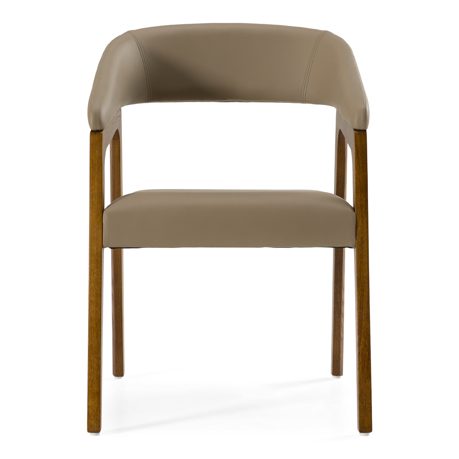 Clive Mid-Century Taupe  and  Walnut Dining Chair