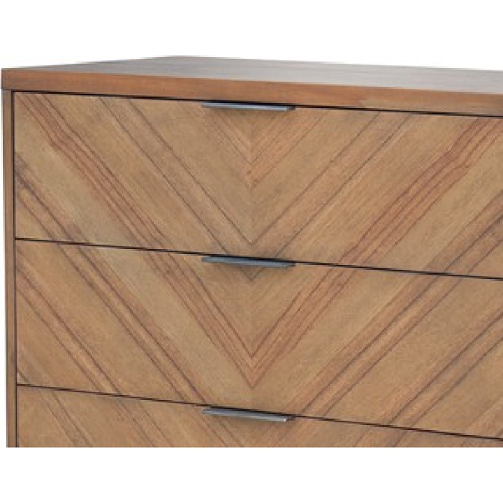 Piero Chevron Chest 3 Drawers - Monterey Brown - view 2