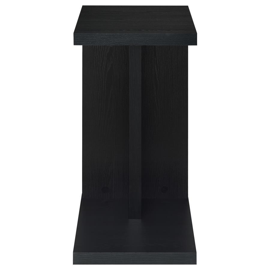 Clower - Engineered Wood C - Shaped Sofa Side Table - Black Side Table modern furniture Contempo Furniture