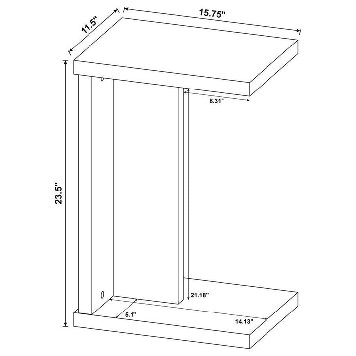Clower - Engineered Wood C - Shaped Sofa Side Table - Black Side Table modern furniture Contempo Furniture