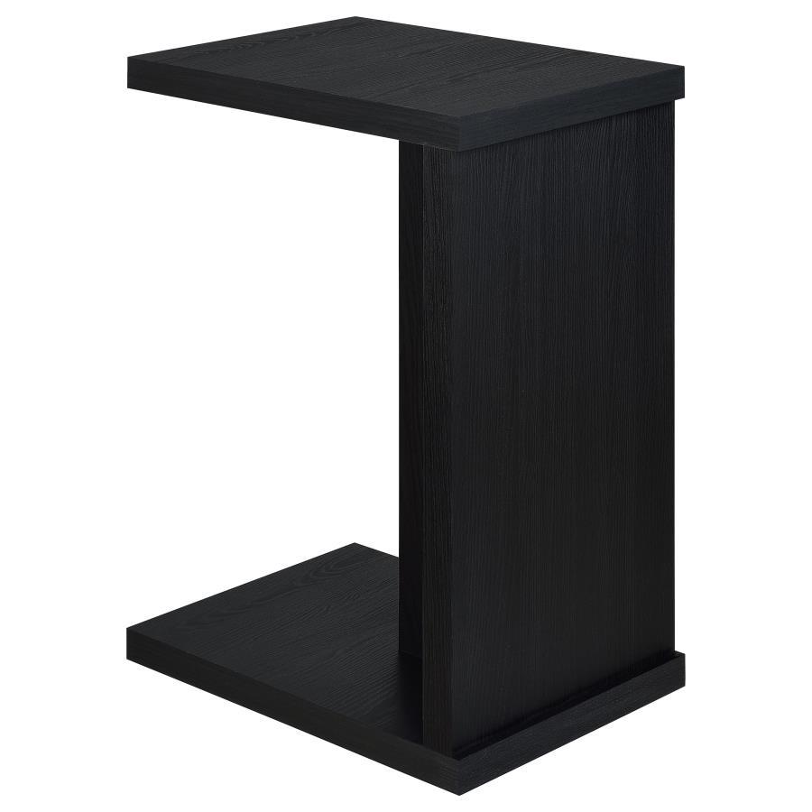 Clower - Engineered Wood C - Shaped Sofa Side Table - Black Side Table modern furniture Contempo Furniture