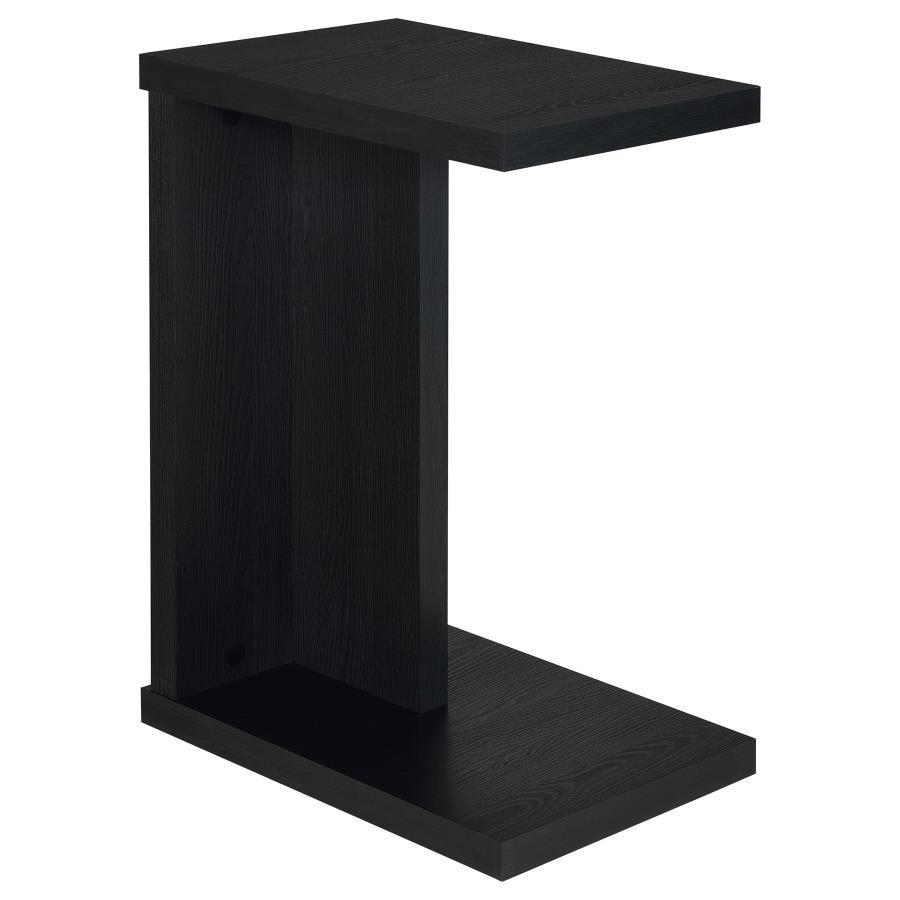 Clower - Engineered Wood C - Shaped Sofa Side Table - Black Side Table modern furniture Contempo Furniture