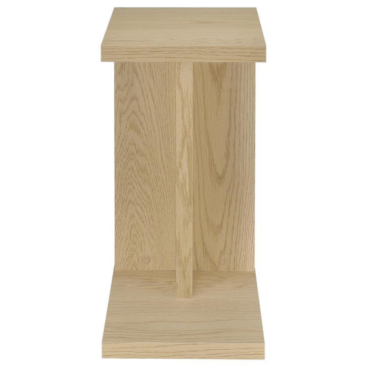 Clower - Engineered Wood C - Shaped Sofa Side Table - Light Oak Side Table modern furniture Contempo Furniture