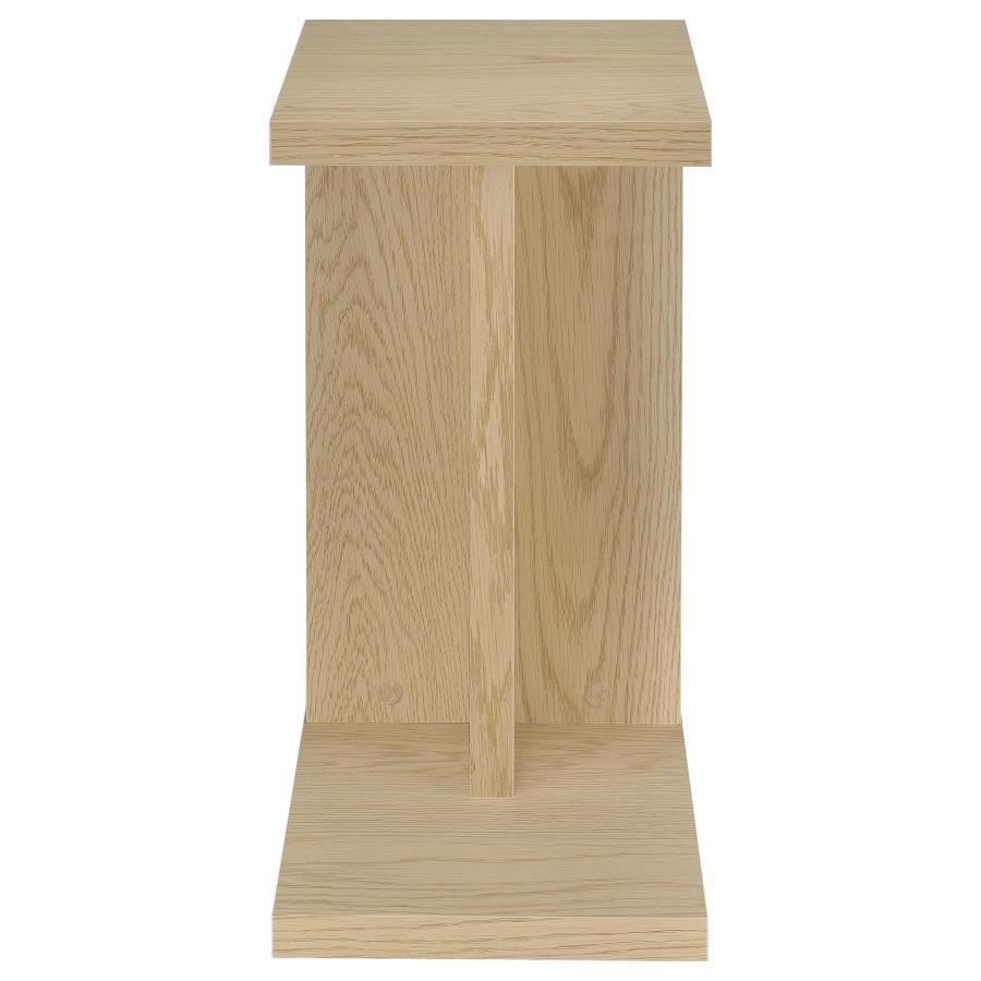Clower - Engineered Wood C - Shaped Sofa Side Table - Light Oak Side Table modern furniture Contempo Furniture