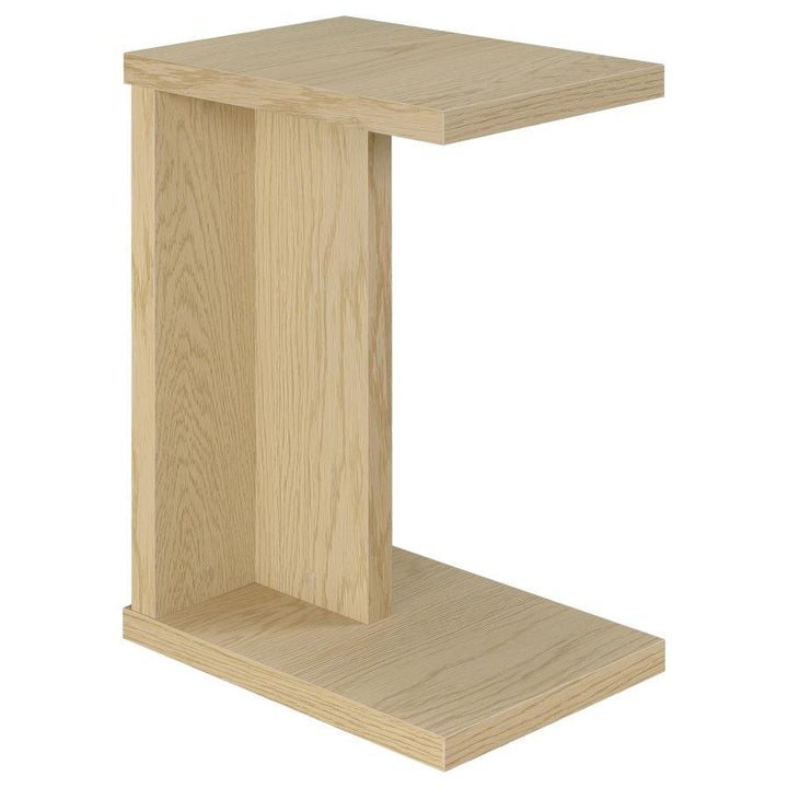 Clower - Engineered Wood C - Shaped Sofa Side Table - Light Oak Side Table modern furniture Contempo Furniture