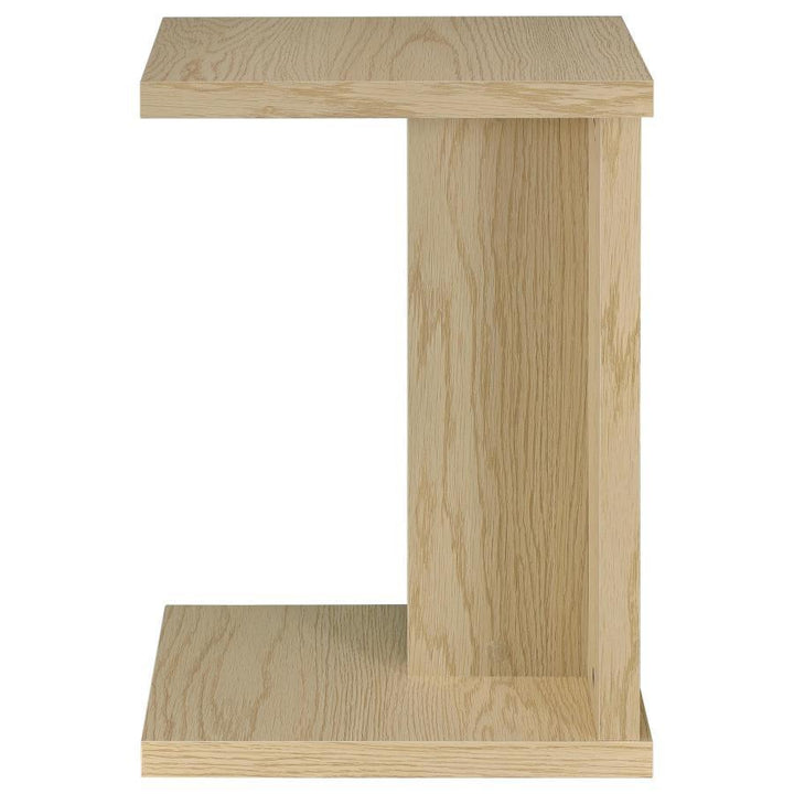 Clower - Engineered Wood C - Shaped Sofa Side Table - Light Oak Side Table modern furniture Contempo Furniture