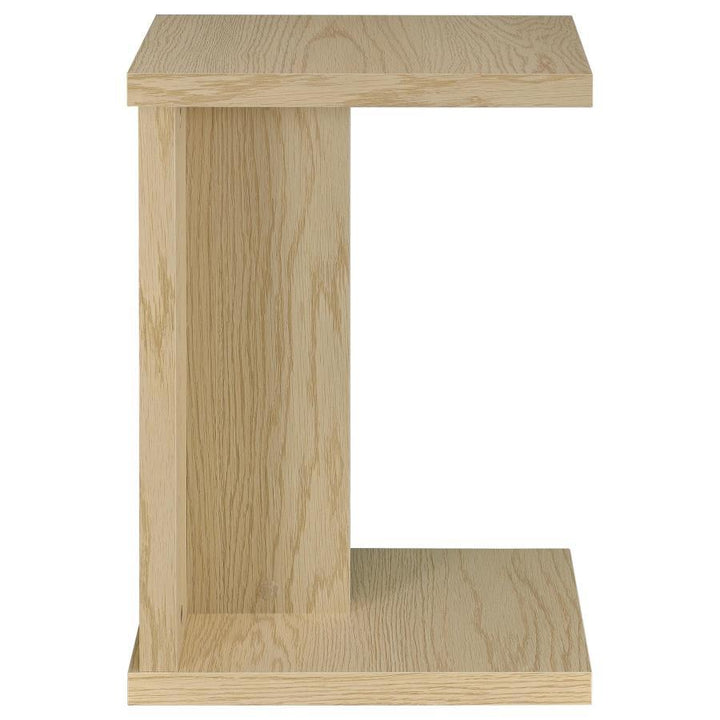 Clower - Engineered Wood C - Shaped Sofa Side Table - Light Oak Side Table modern furniture Contempo Furniture