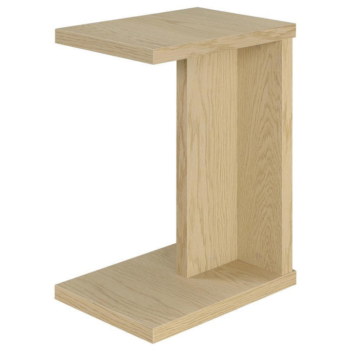 Clower - Engineered Wood C - Shaped Sofa Side Table - Light Oak Side Table modern furniture Contempo Furniture