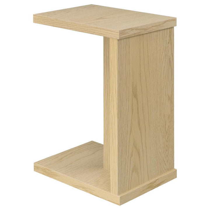 Clower - Engineered Wood C - Shaped Sofa Side Table - Light Oak Side Table modern furniture Contempo Furniture