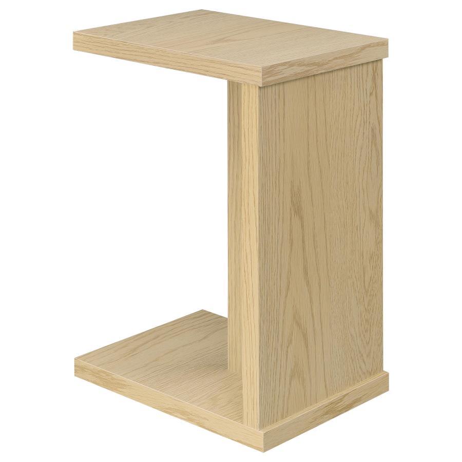Clower - Engineered Wood C - Shaped Sofa Side Table - Light Oak Side Table modern furniture Contempo Furniture