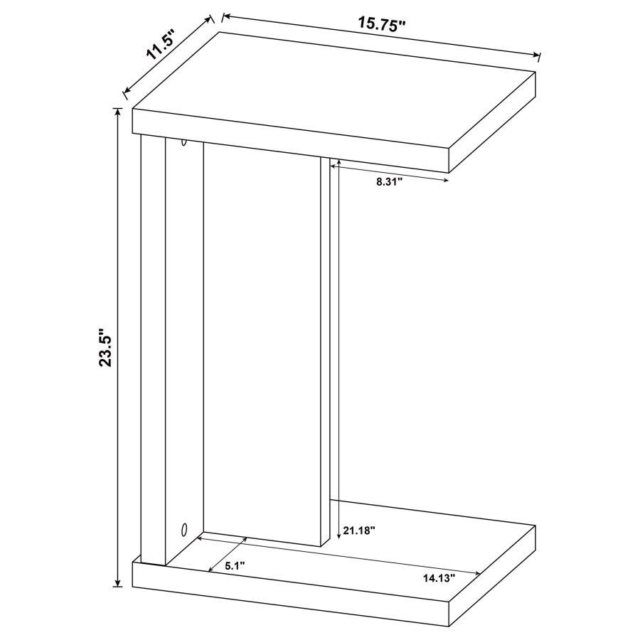 Clower - Engineered Wood C - Shaped Sofa Side Table - Mango Side Table modern furniture Contempo Furniture