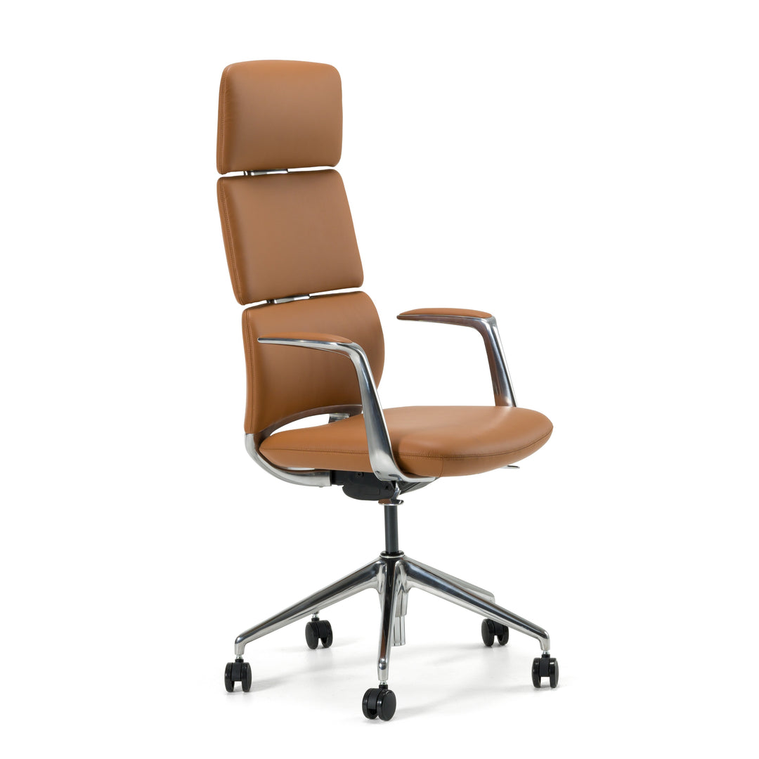 Clyne  Modern Camel Vegan Leather Executive Office Chair