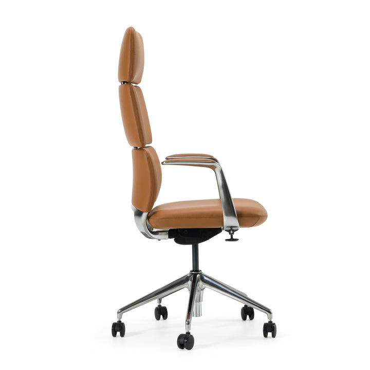 Clyne  Modern Camel Vegan Leather Executive Office Chair