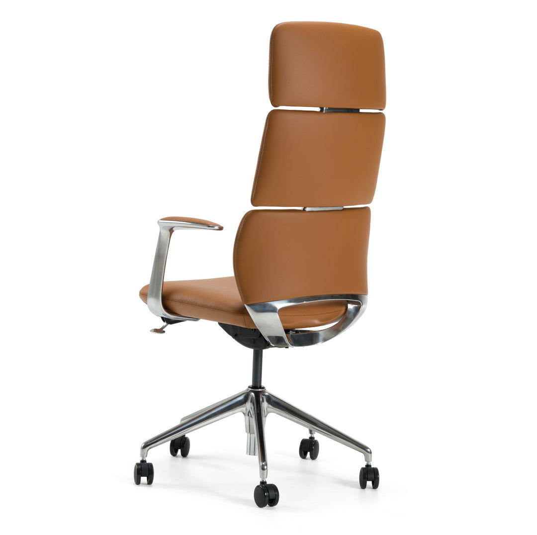 Clyne  Modern Camel Vegan Leather Executive Office Chair