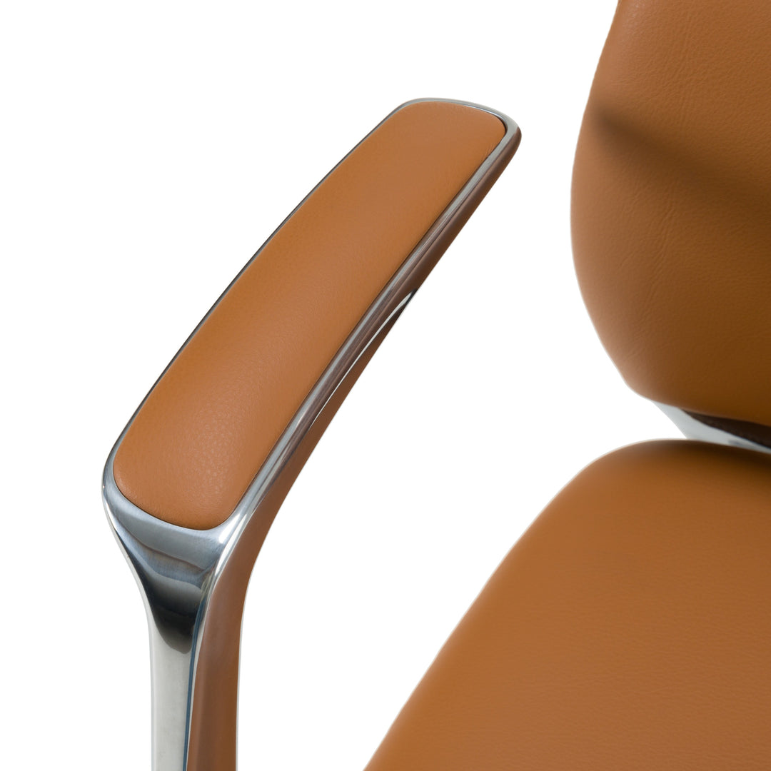 Clyne  Modern Camel Vegan Leather Executive Office Chair