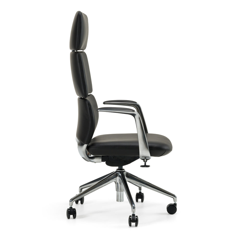 Clyne - Modern Black Vegan Leather Executive Office Chair - View 2