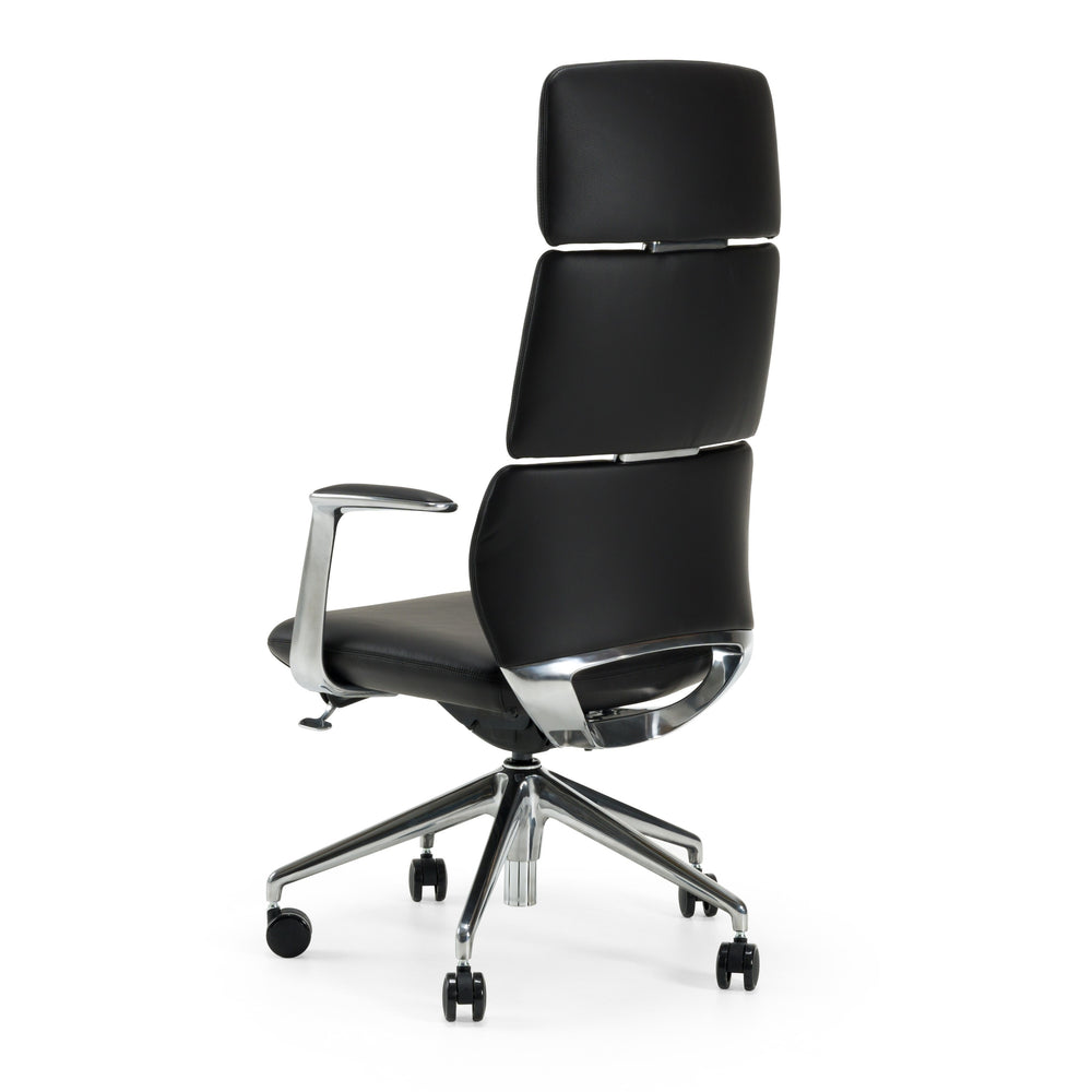 Clyne - Modern Black Vegan Leather Executive Office Chair - View 6