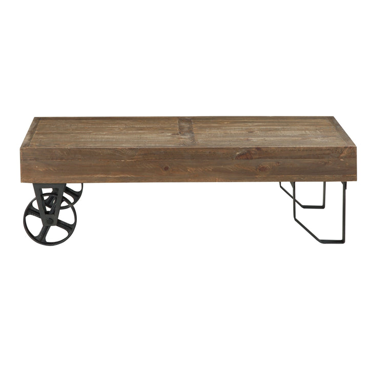 Coalburn Reclaimed Wood Rectangular Coffee Table in Russett Brown Coffee Table modern furniture Contempo Furniture