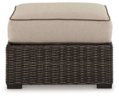 Coastline Bay Outdoor Ottoman with Cushion - Dark Brown Ottoman modern furniture Contempo Furniture