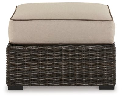 Coastline Bay Outdoor Ottoman with Cushion - Dark Brown Ottoman modern furniture Contempo Furniture