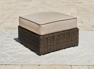 Coastline Bay Outdoor Ottoman with Cushion - Dark Brown Ottoman modern furniture Contempo Furniture