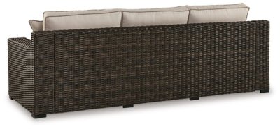 Coastline Bay Outdoor Sofa with Cushion - Dark Brown Outdoor Seating modern furniture Contempo Furniture
