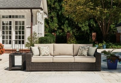 Coastline Bay Outdoor Sofa with Cushion - Dark Brown Outdoor Seating modern furniture Contempo Furniture