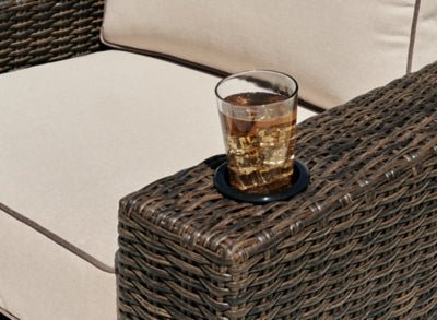 Coastline Bay Outdoor Swivel Lounge with Cushion - Dark Brown Swivel Chair modern furniture Contempo Furniture