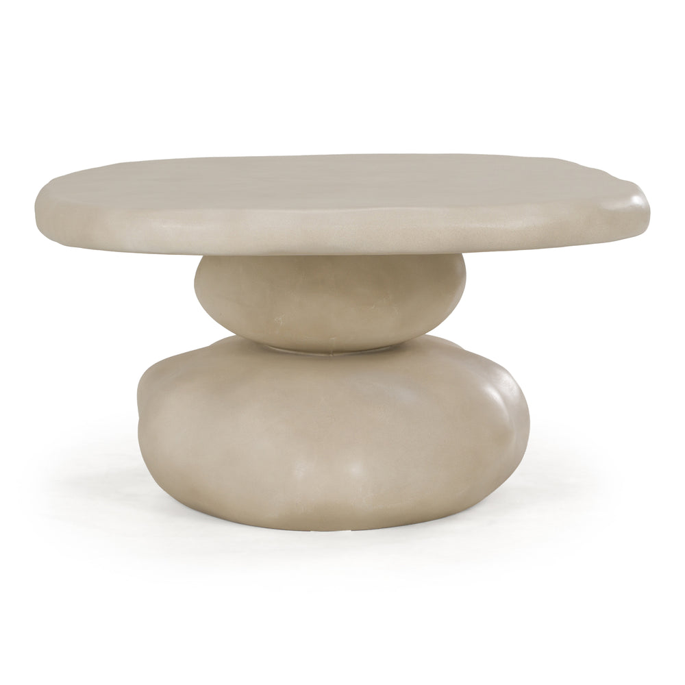 Coates - Modern Beige Concrete Coffee Table - View 6