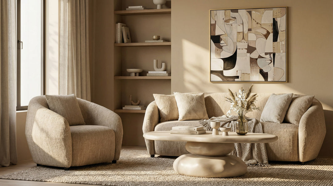 Coates - Modern Beige Concrete Coffee Table