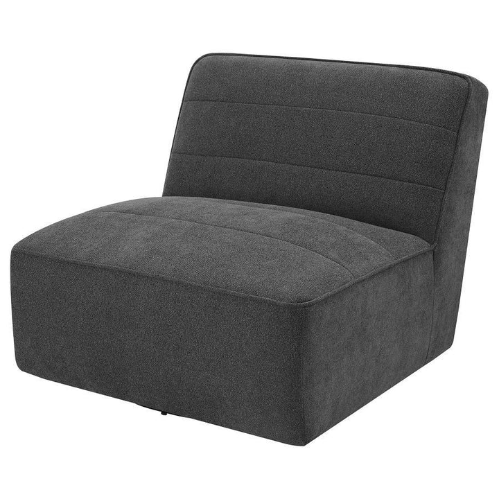 Cobie - Upholstered Armless Swivel Chair - Dark Charcoal Swivel Chair modern furniture Contempo Furniture